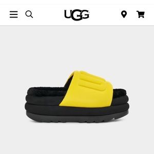 Yellow and black Ugg slippers size 6